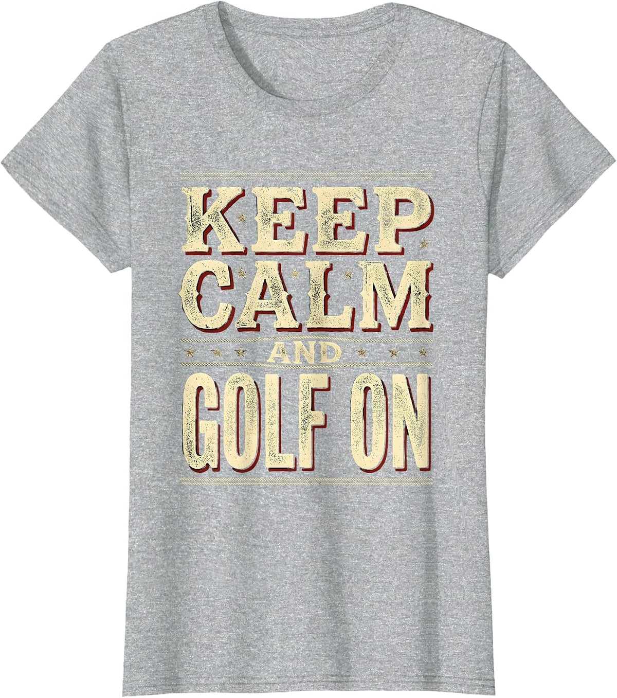 Keep Calm and Golf On Classic Golf Design T-Shirt - Heather Grey