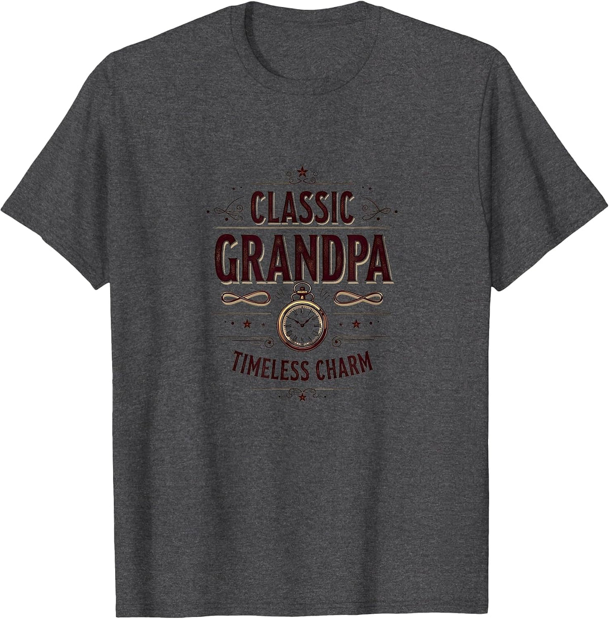 Classic Grandpa Timeless Charm Design T-Shirt - Dark Heather Grey