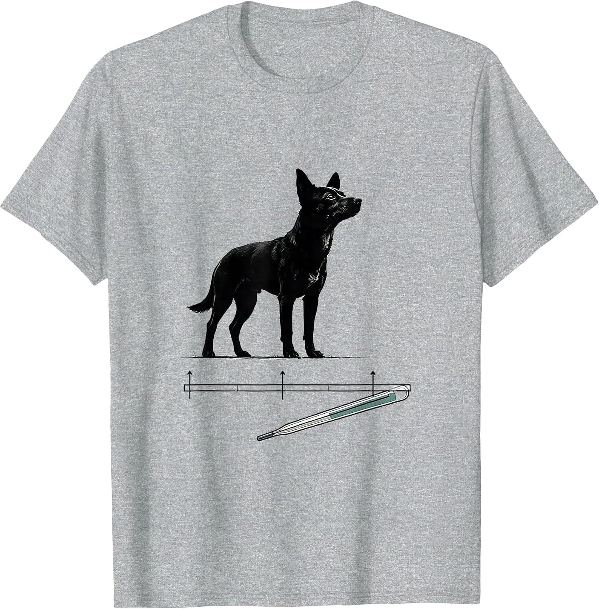Men's Dog Contour Vet Tech Appreciation Minimalist T-Shirt - Heather Grey