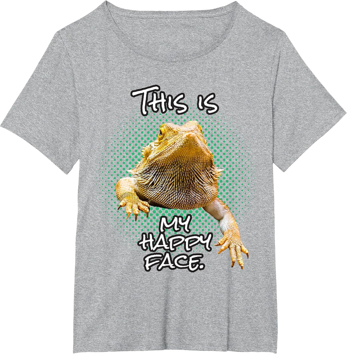 This is My Happy Face Bearded Dragon Funny Reptile T-Shirt - Heather Grey