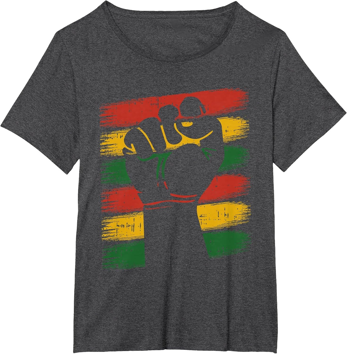 Power Fist Juneteenth Cool Melanin Pride African American T-Shirt - Dark Heather Grey