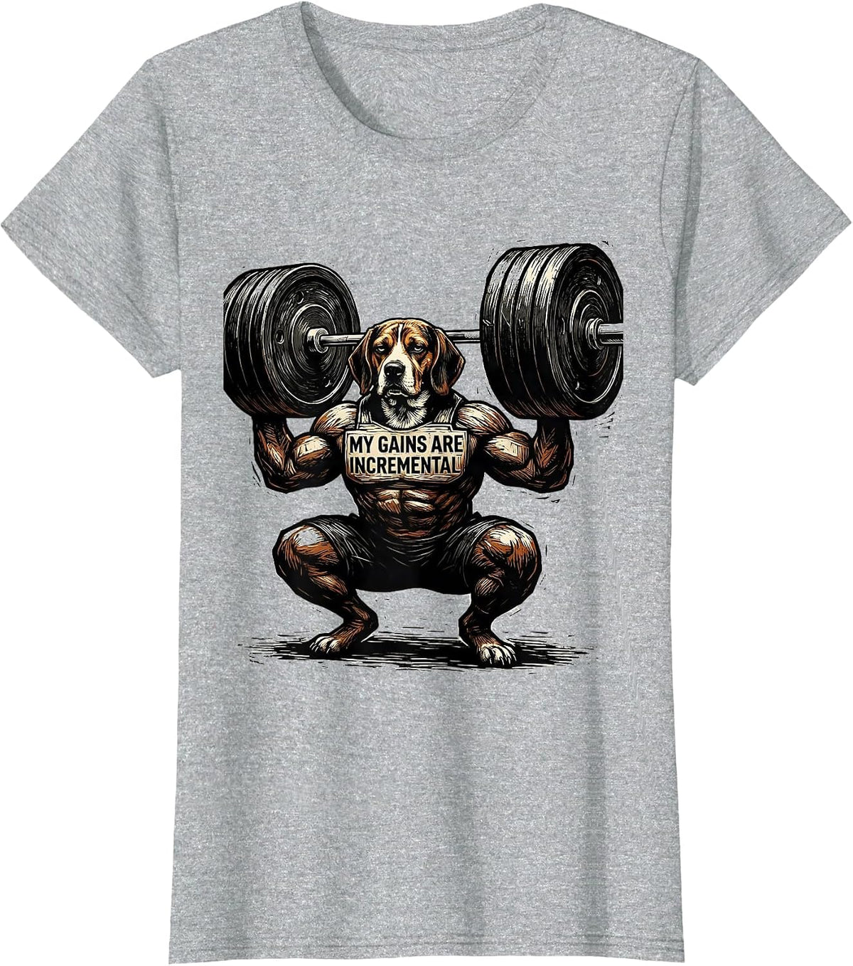 Women's My Gains Are Incremental Funny Gym Weightlifting Workout T-Shirt - Heather Grey