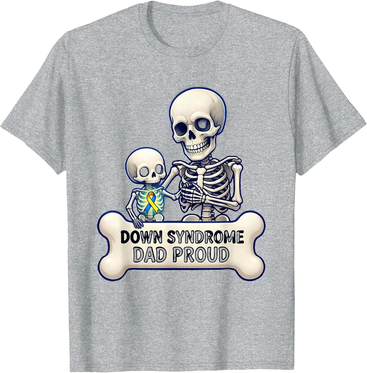 Men's Down Syndrome Dad Proud Awareness Design T-Shirt - Heather Grey