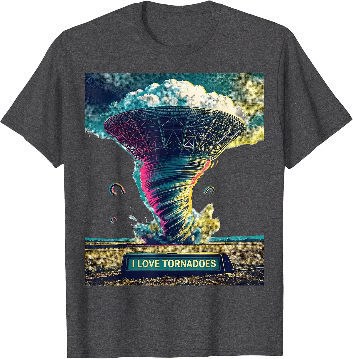 Men's I Love Tornadoes Funny Storm Chaser Meteorology Weather T-Shirt - Dark Heather Grey
