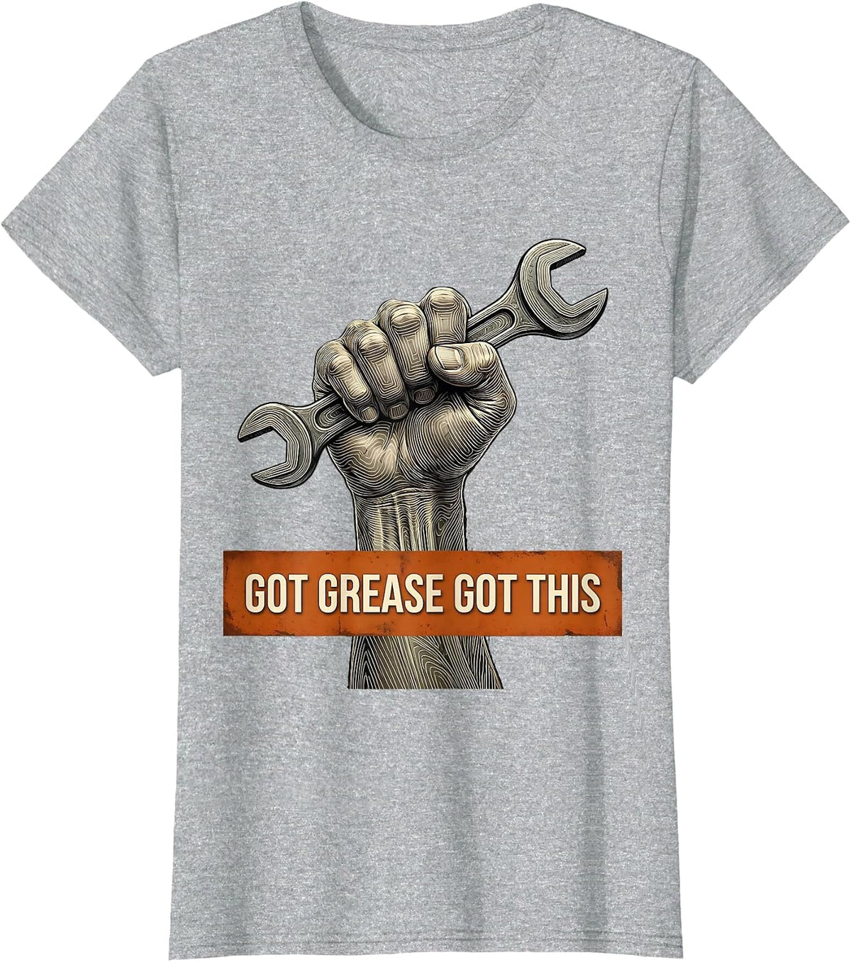 Got Grease Got This Mechanic Design T-Shirt - Heather Grey