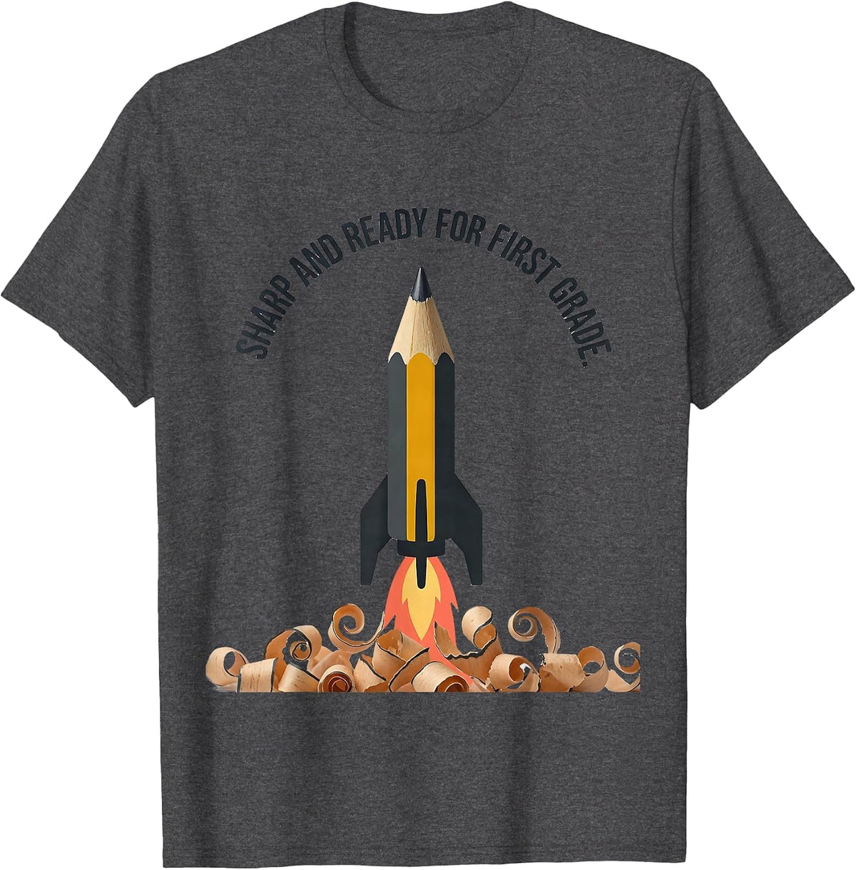 Men's Sharp And Ready For First Grade Cute Back To School Pencil T-Shirt - Dark Heather Grey