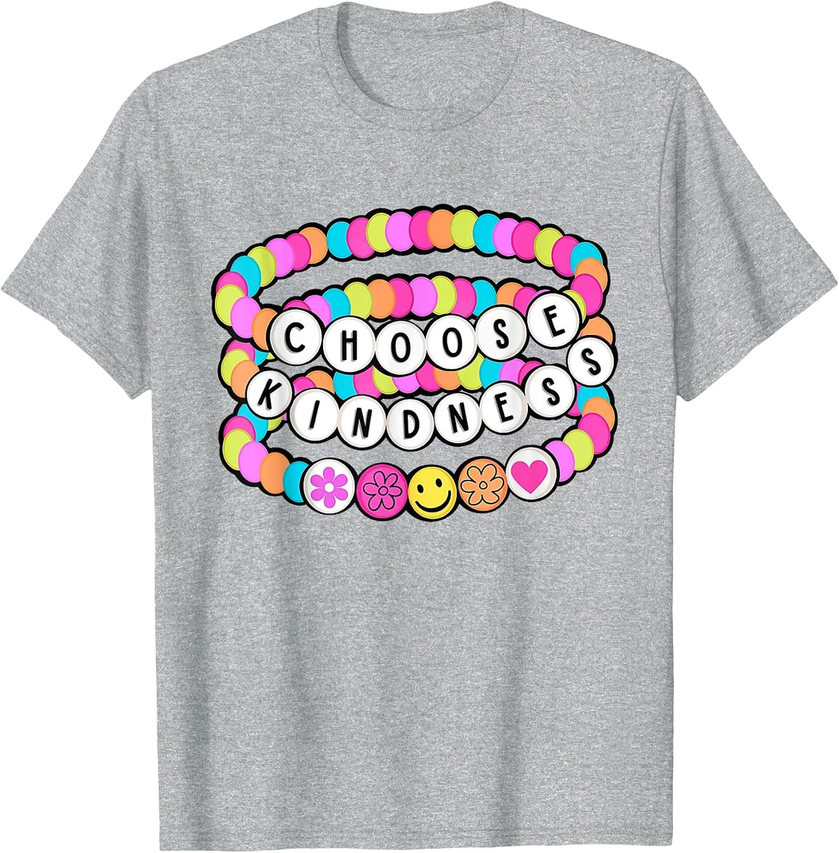 Choose Kindness Be Kind Positive Quote Retro Men Women Kids T-Shirt - Heather Grey