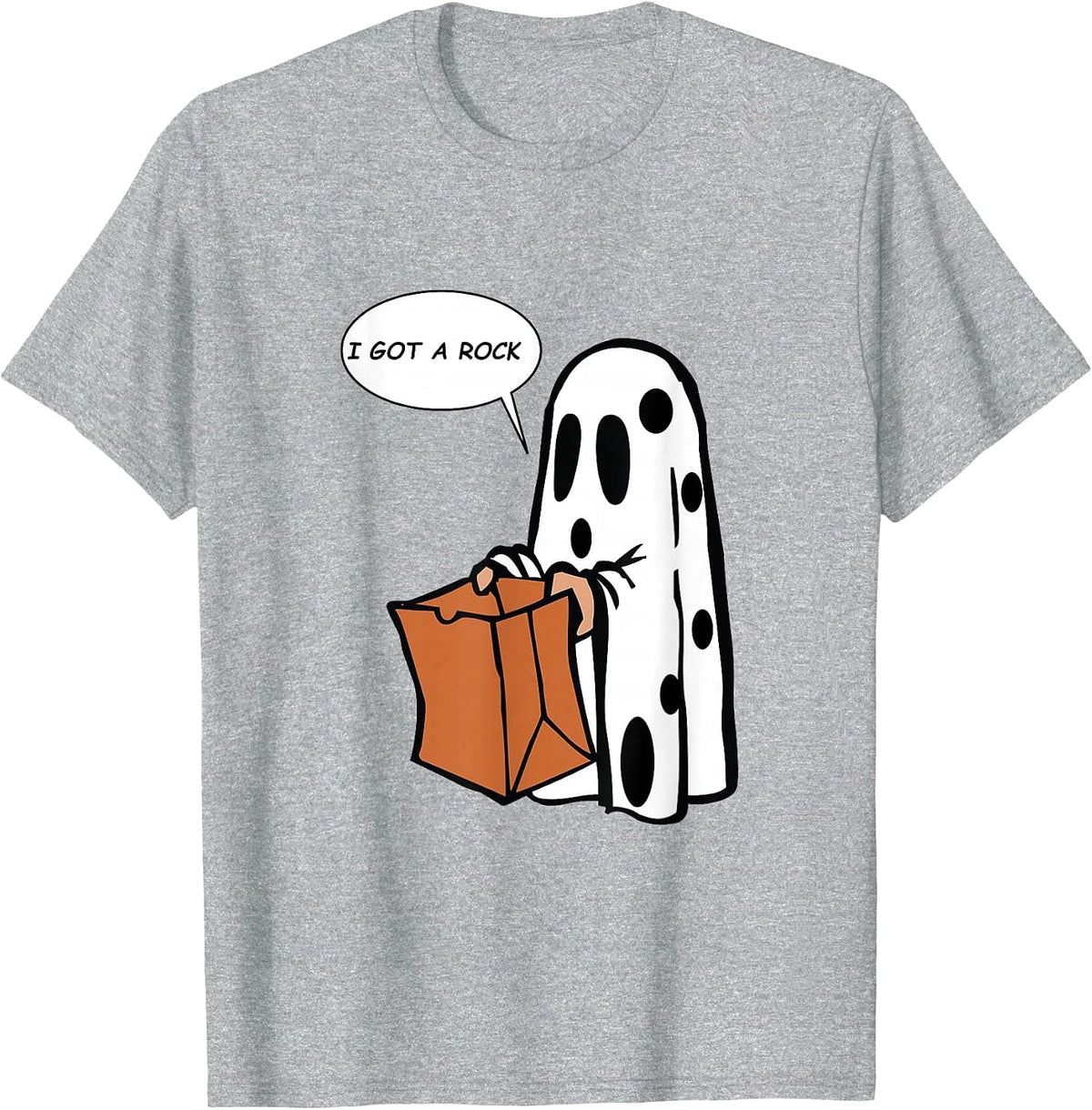 Halloween I Got A Rock Ghost T-Shirt - Heather Grey