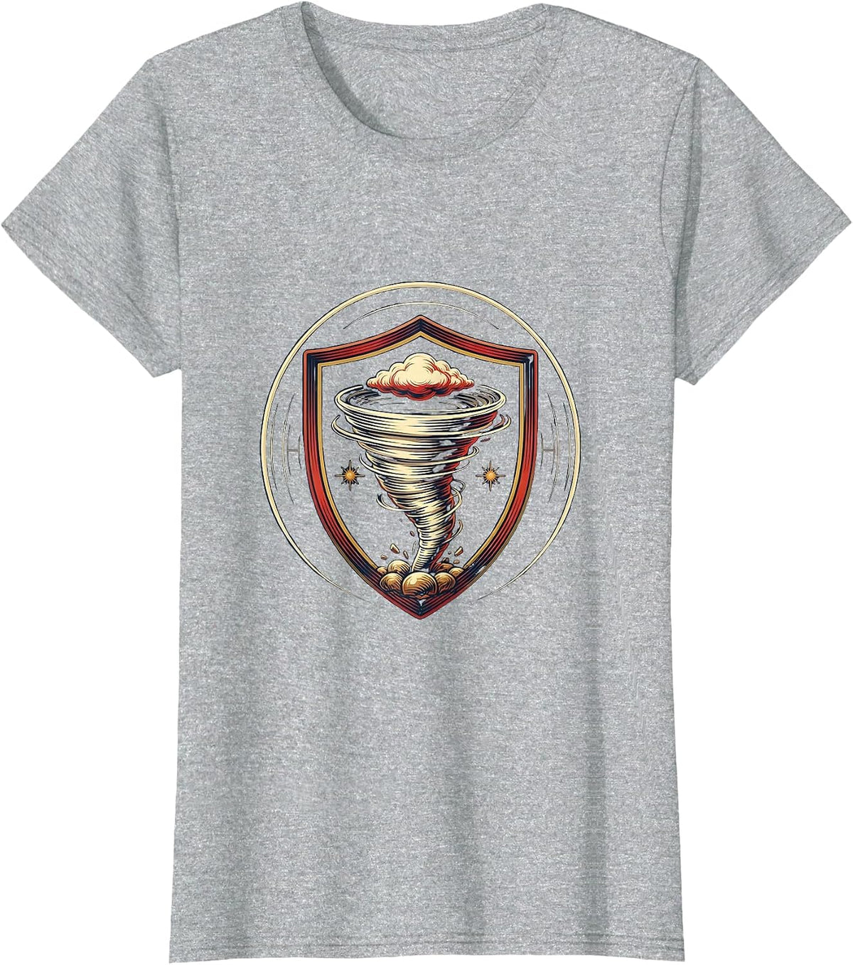 Women's Storm Chaser Tornado Emblem Meteorology Humor T-Shirt - Heather Grey