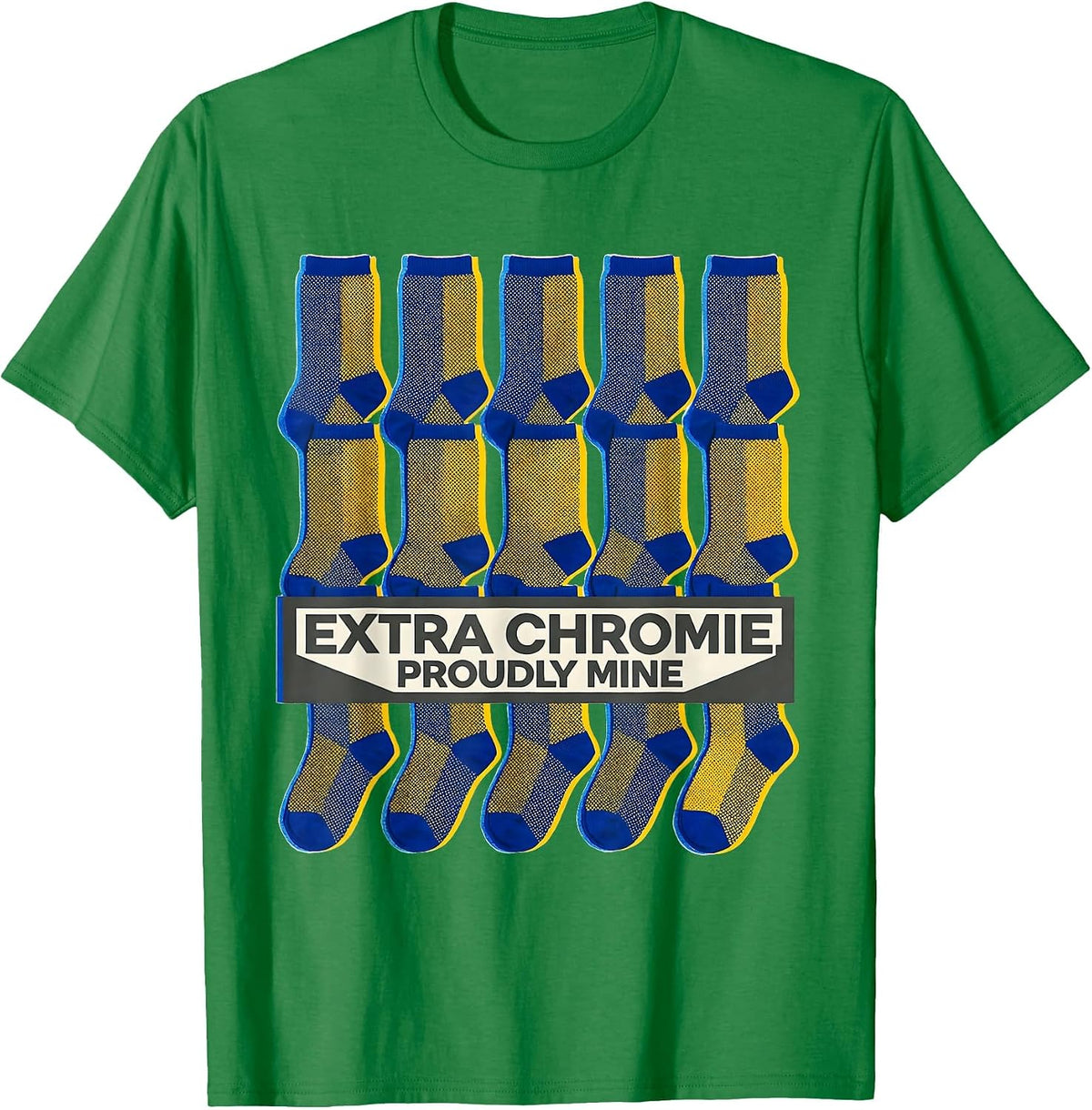 Men's Extra Chromie, Proudly Mine Funny Down Syndrome Awareness T-Shirt - Kelly Green