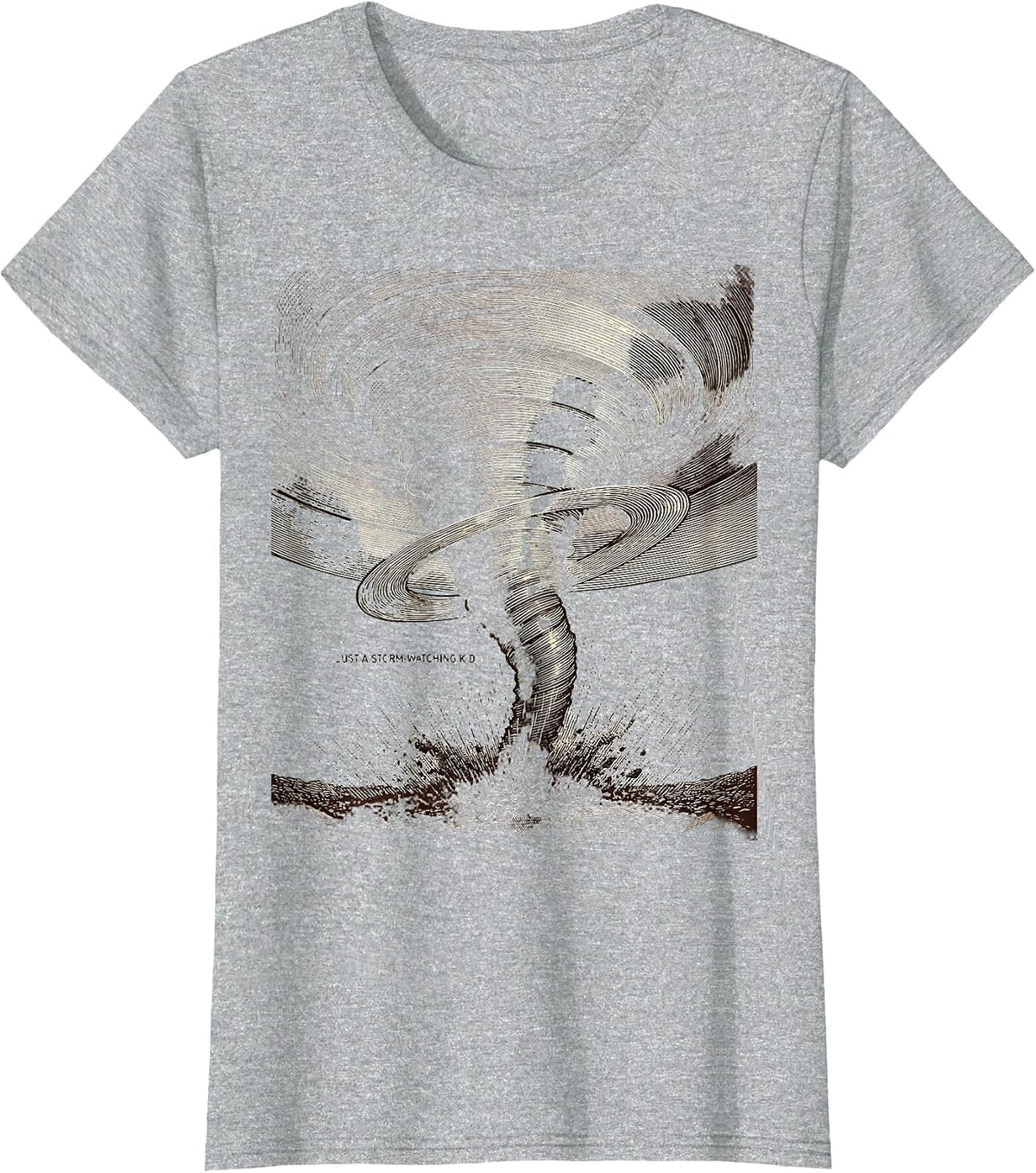 Women's Just A Storm-Watching Kid Funny Tornado Storm Chaser T-Shirt - Heather Grey