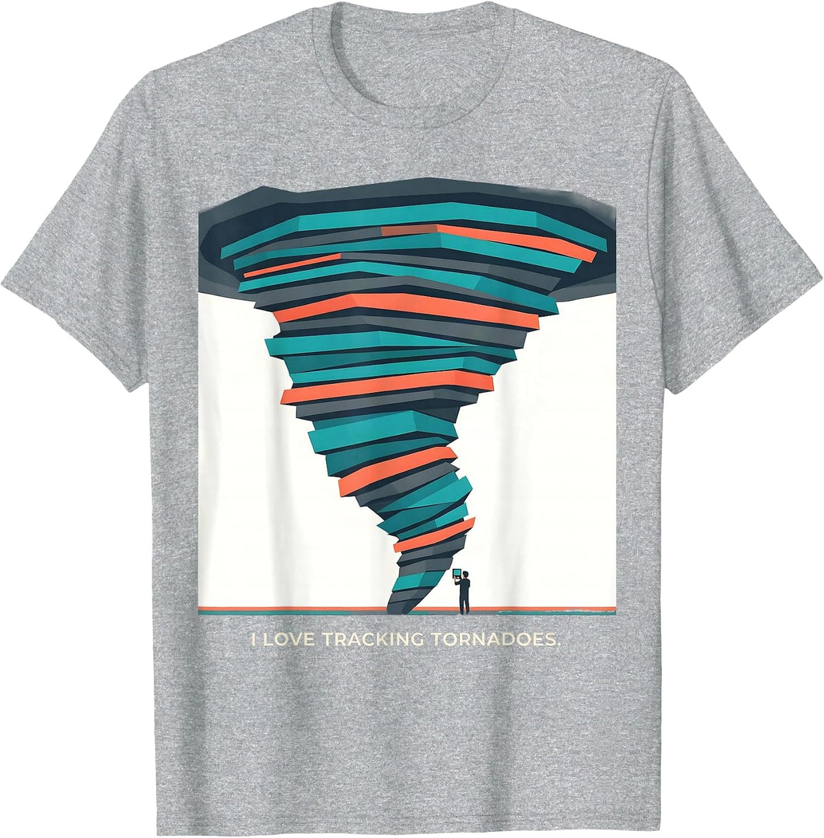 Men's I Love Tracking Tornadoes Funny Storm Chaser Meteorology T-Shirt - Heather Grey