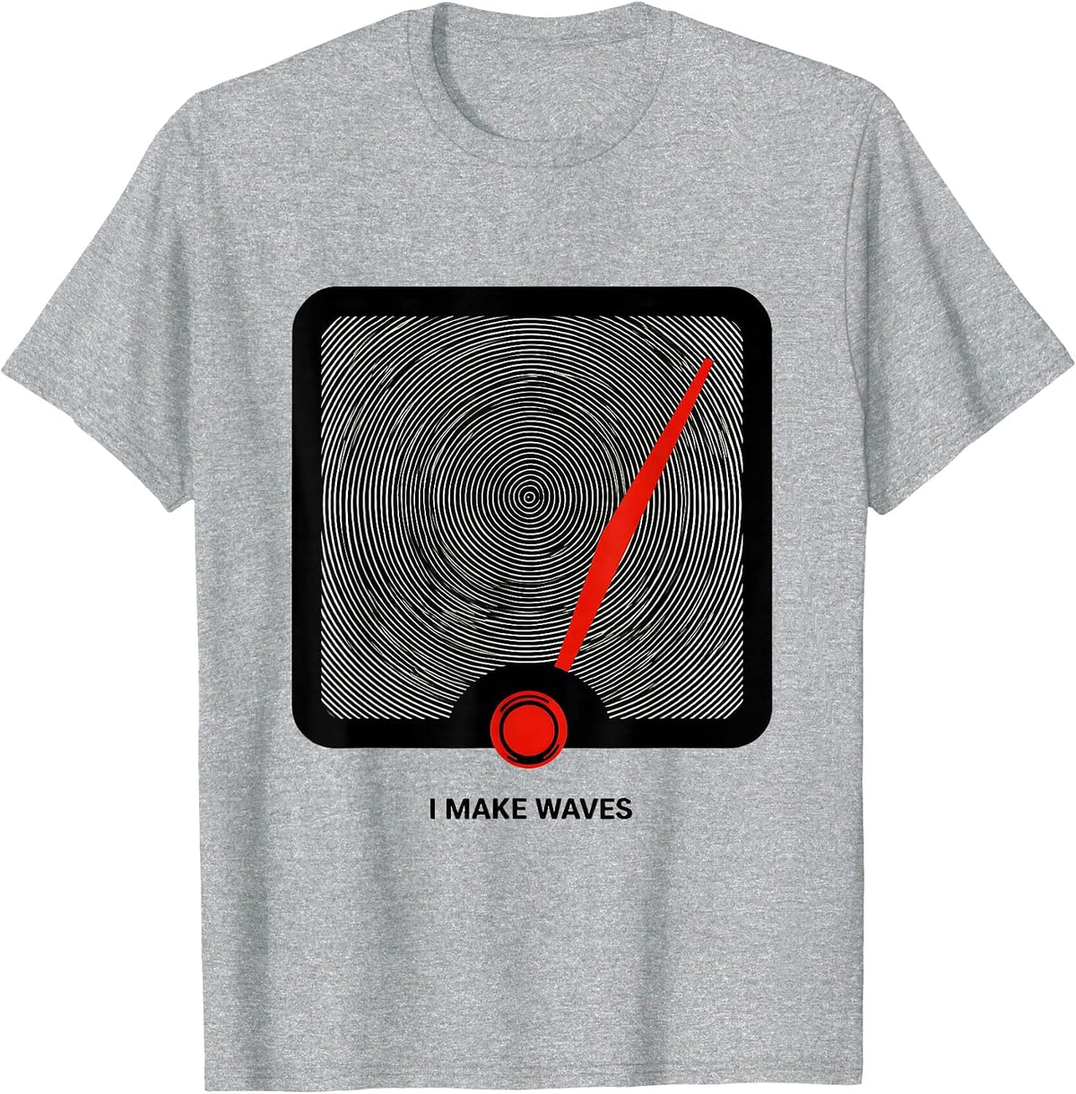 Men's I Make Waves Op Art Moiré Ham Radio Operator Hobby Humor T-Shirt - Heather Grey