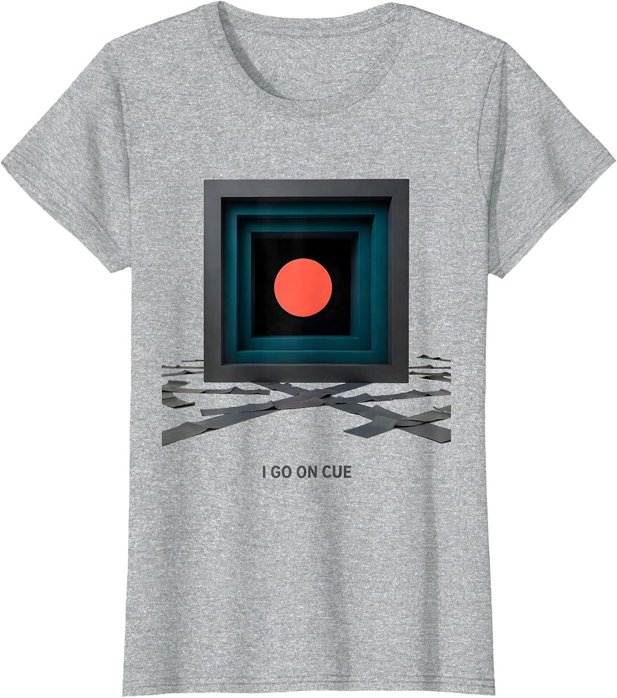 Women's I Go On Cue Editorial Conceptual Theater Kid Humor T-Shirt - Heather Grey