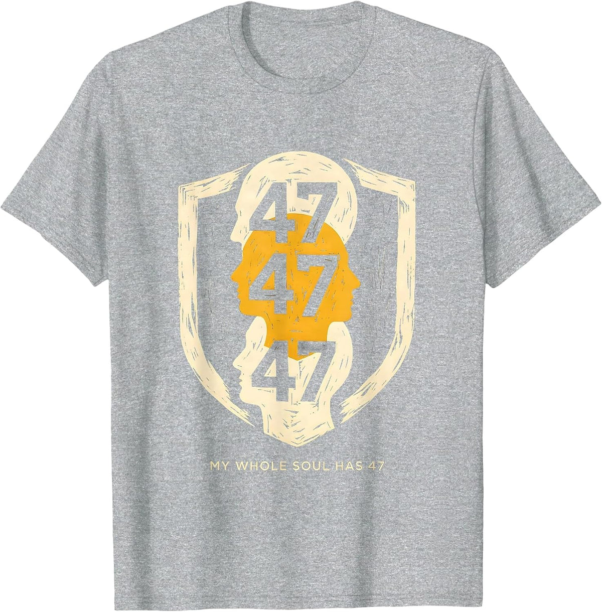 Men's My Whole Soul Has 47 Linocut Down Syndrome Awareness Homie T-Shirt - Heather Grey