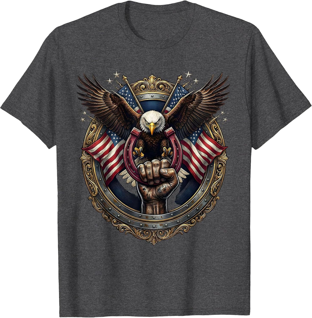 Valley Forge Automotive Mechanic Horseshoe Graphic T-Shirt - Dark Heather Grey