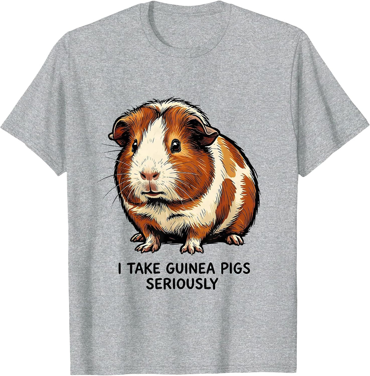 Men's I Take Guinea Pigs Seriously Funny Pig Lover Humor T-Shirt - Heather Grey