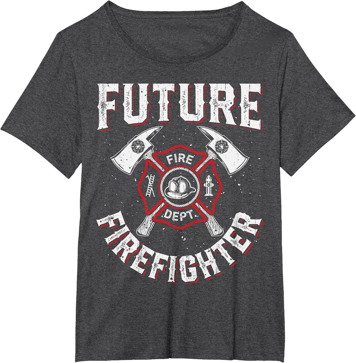 Future Firefighter Men Women Thin Red Line Firefighting T-Shirt - Dark Heather Grey