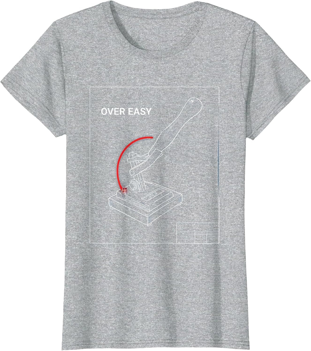 Over Easy Technical Blueprint Ham Radio Operator Hobbyist T-Shirt - Heather Grey