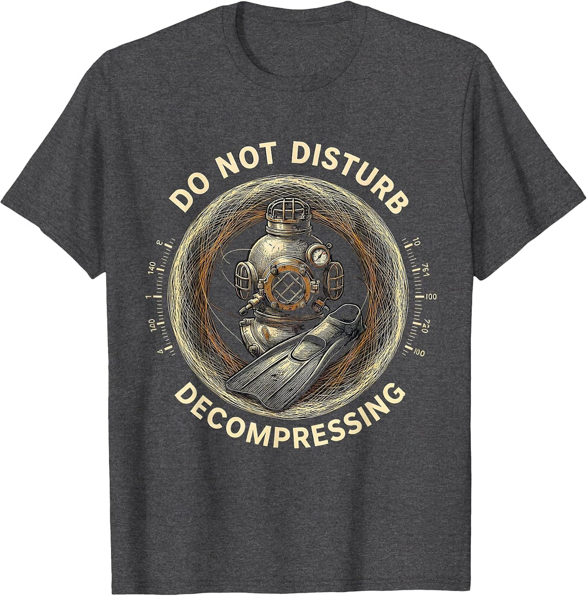 Do Not Disturb Decompressing Funny Scuba Diver Gift T-Shirt - Dark Heather Grey