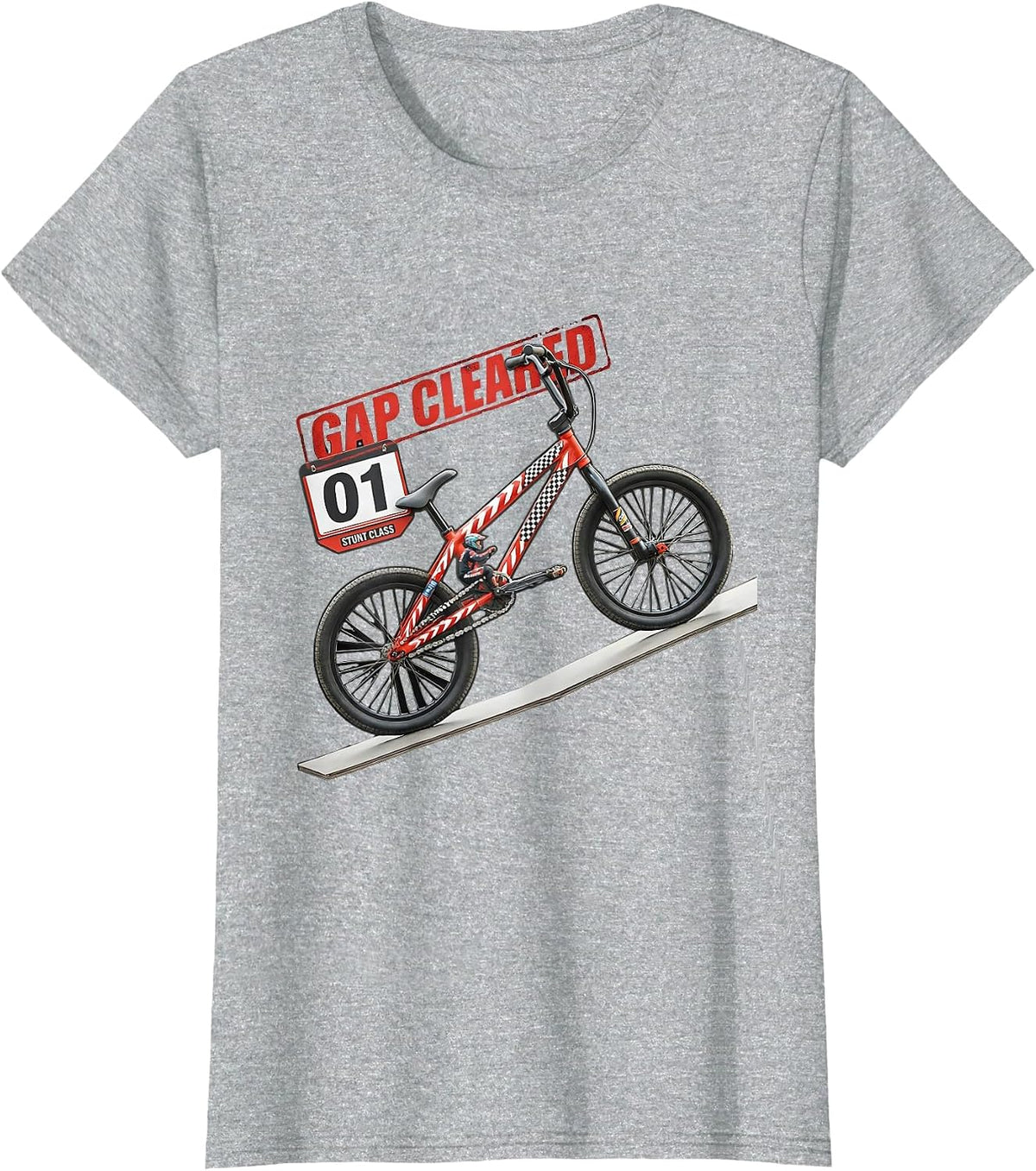 Gap Cleared BMX Stunt Racing Kids Boys T-Shirt - Heather Grey
