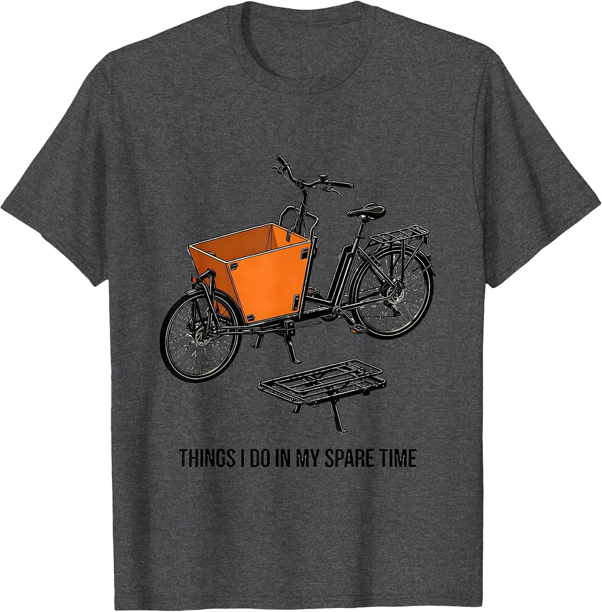 Things I Do In My Spare Time Funny Biker Motorcycle Cycling T-Shirt - Dark Heather Grey