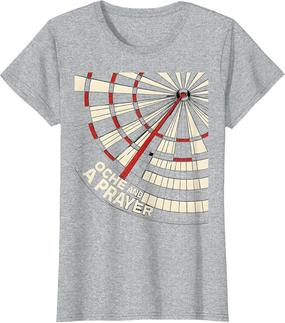 Oche And A Prayer Constructivist Poster Dart Player League T-Shirt - Heather Grey