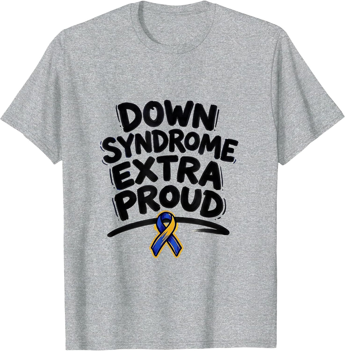 Men's Down Syndrome Extra Proud Family Support Awareness Gift T-Shirt - Heather Grey