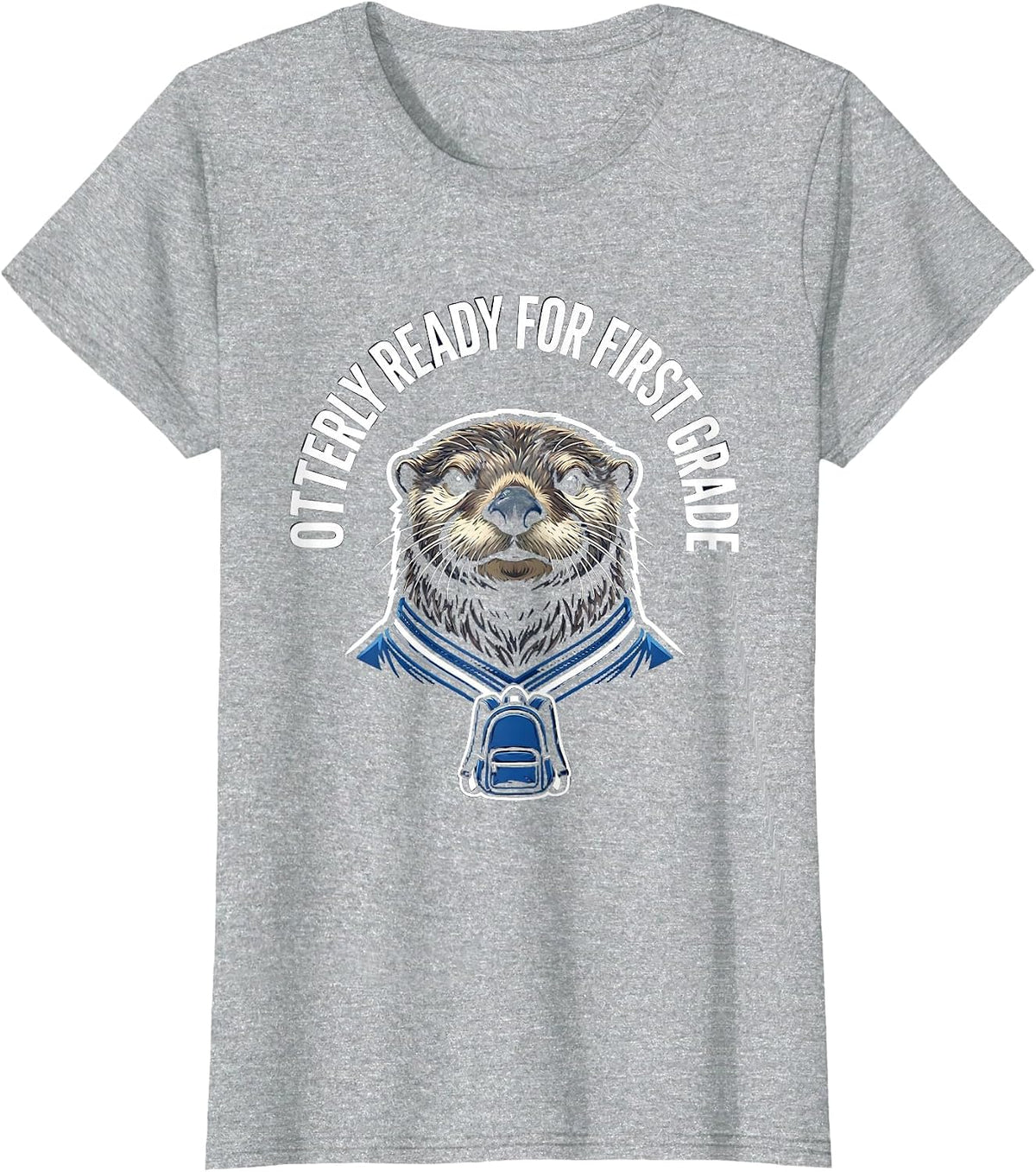 Otterly Ready For First Grade Sports Varsity Otter Teacher T-Shirt - Heather Grey