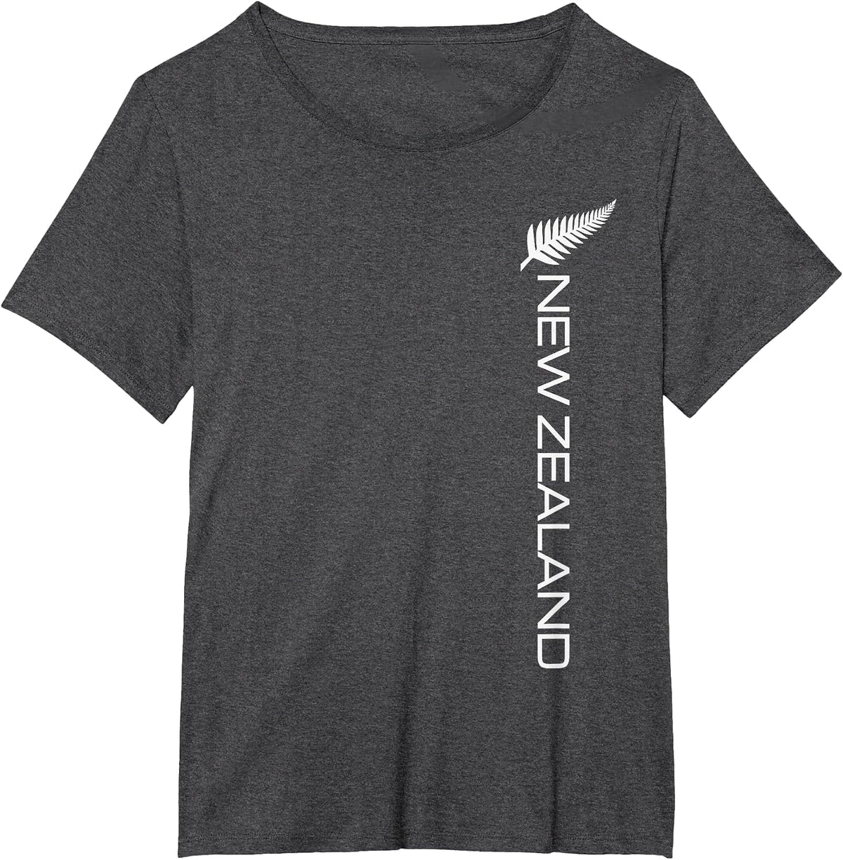NEW Zealand Fern Flag Athletic Sports Vertical Style TEE T-Shirt - Dark Heather Grey