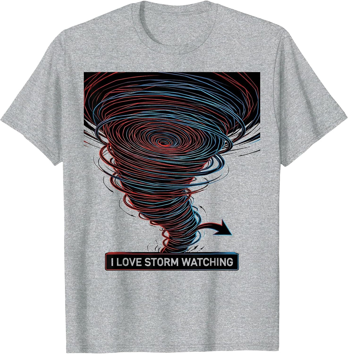 Men's I Love Storm Watching Geometric Tornado Chaser Weather T-Shirt - Heather Grey