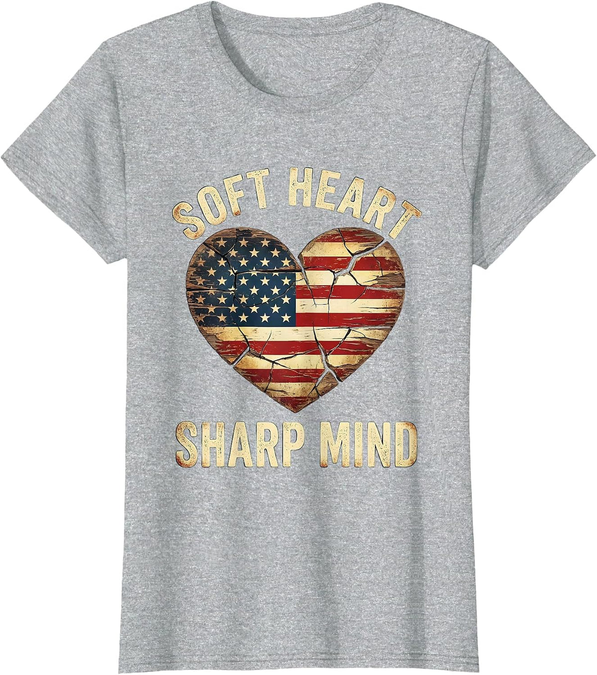 Soft Heart Sharp Mind Empowerment Design T-Shirt - Heather Grey