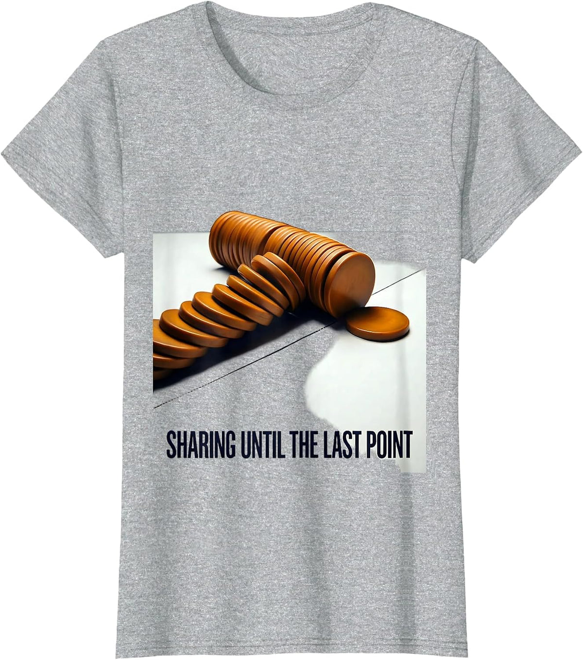 Sharing Until The Last Point Funny Board Game Night Host T-Shirt - Heather Grey