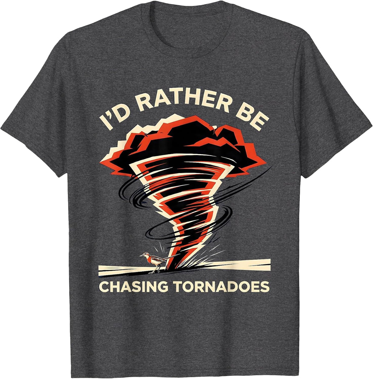 I'd Rather Be Chasing Tornadoes Futurist Dynamism Storm T-Shirt - Dark Heather Grey