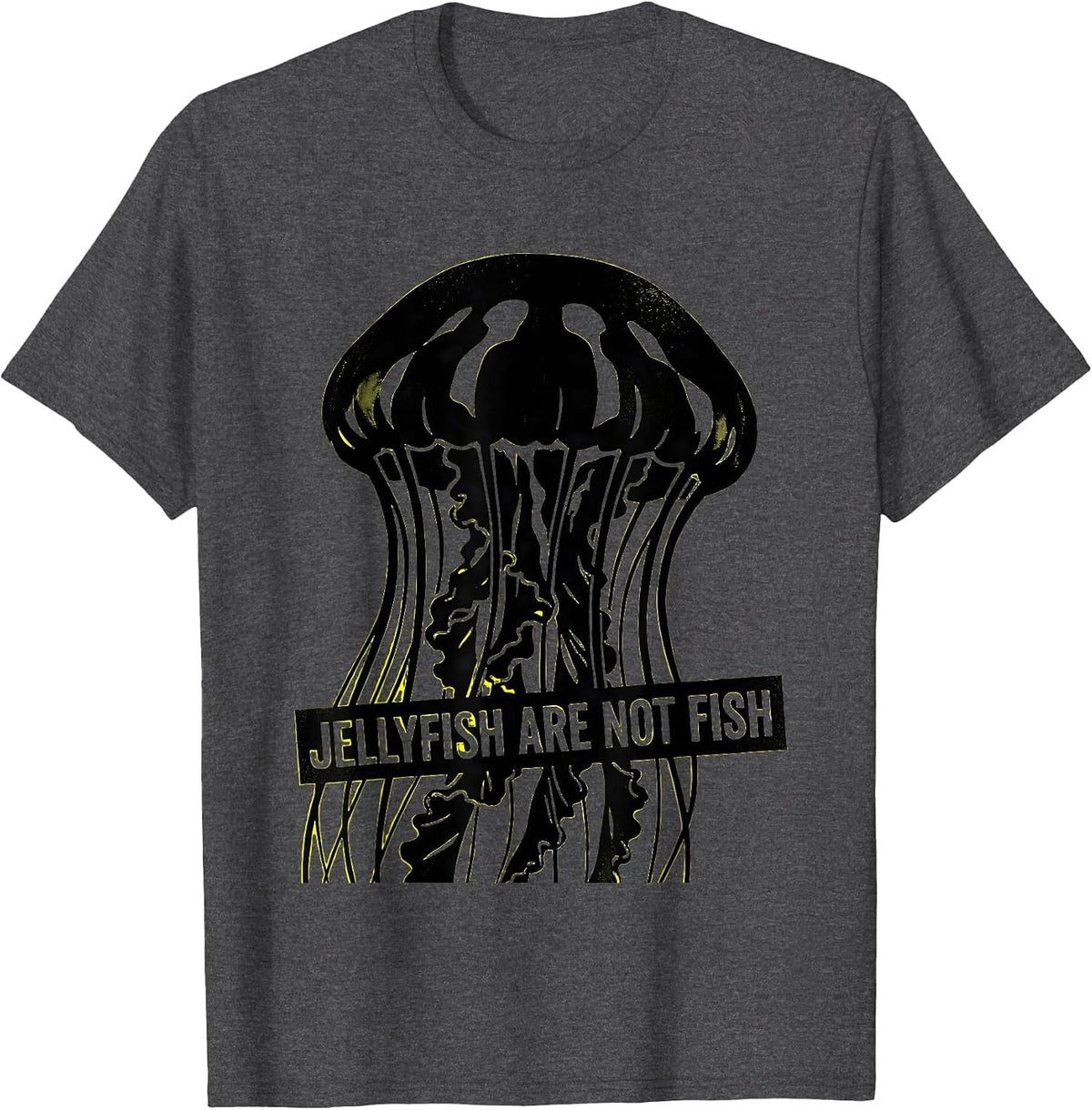 Men's Jellyfish Are Not Fish Funny Ocean Creature Sea Life Lover T-Shirt - Dark Heather Grey