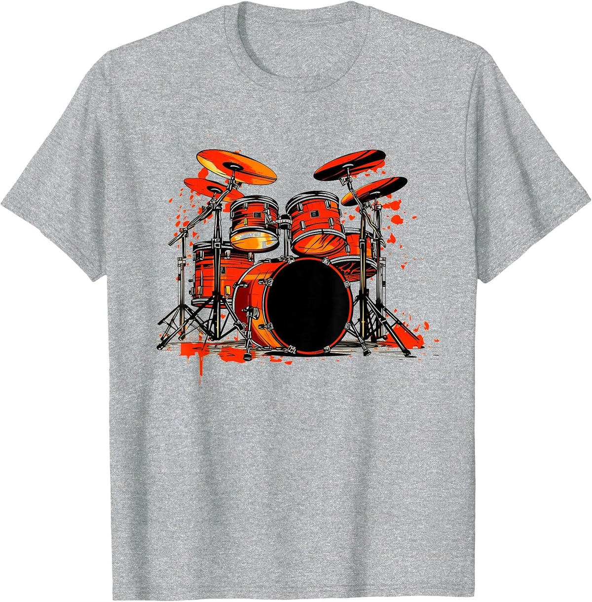 Cool Drums for Drummer and Rock Band Lovers T-Shirt - Heather Grey