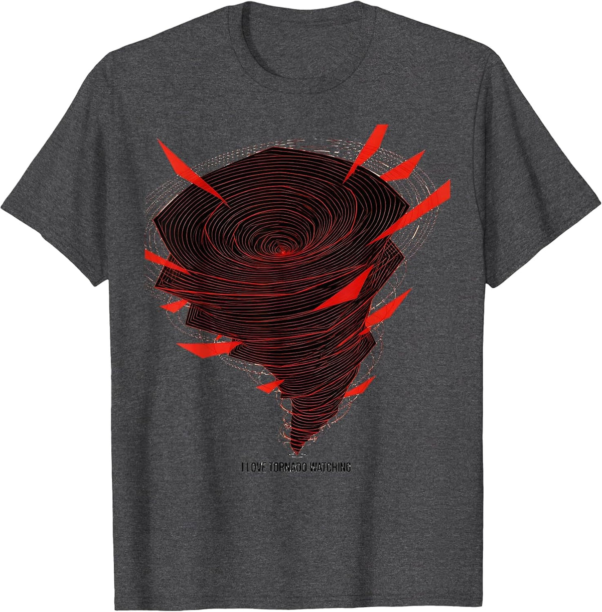 Men's I Love Tornado Watching Constructivist Weather Enthusiast T-Shirt - Dark Heather Grey