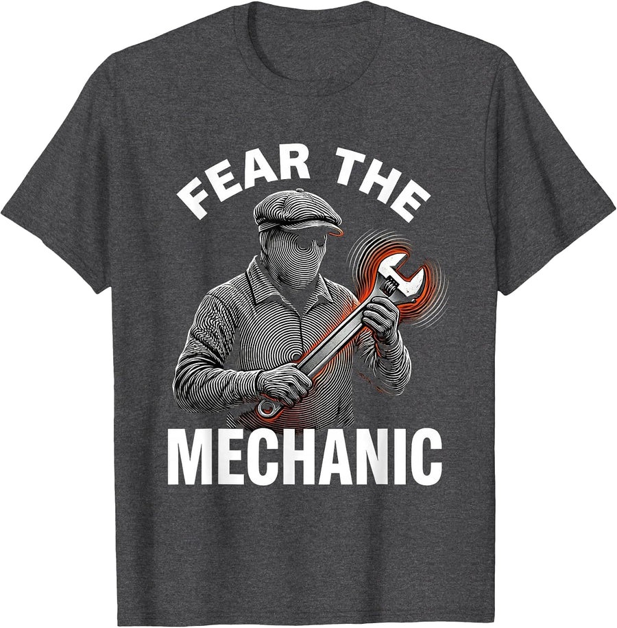 Men's Boo Crew Mechanic Halloween Fear the Mechanic T-Shirt - Dark Heather Grey