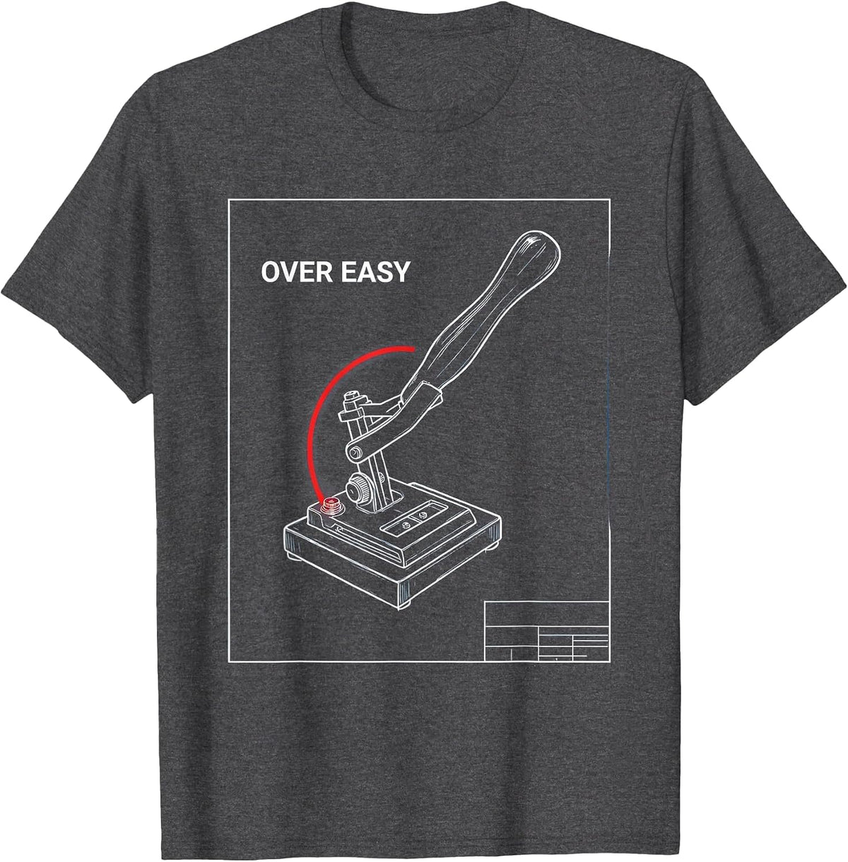Over Easy Technical Blueprint Ham Radio Operator Hobbyist T-Shirt - Dark Heather Grey