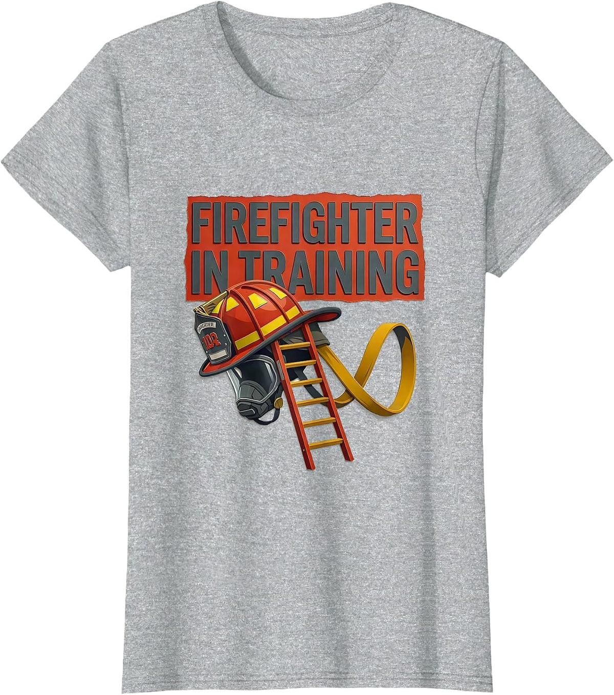 Women's Firefighter In Training Midcentury Modern Toddler Boy Gift T-Shirt - Heather Grey