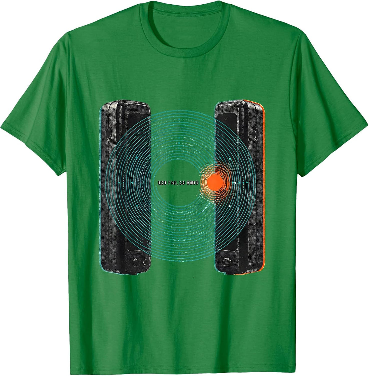 Men's QSO Far So Good Funny Ham Radio Operator Humor T-Shirt - Kelly Green