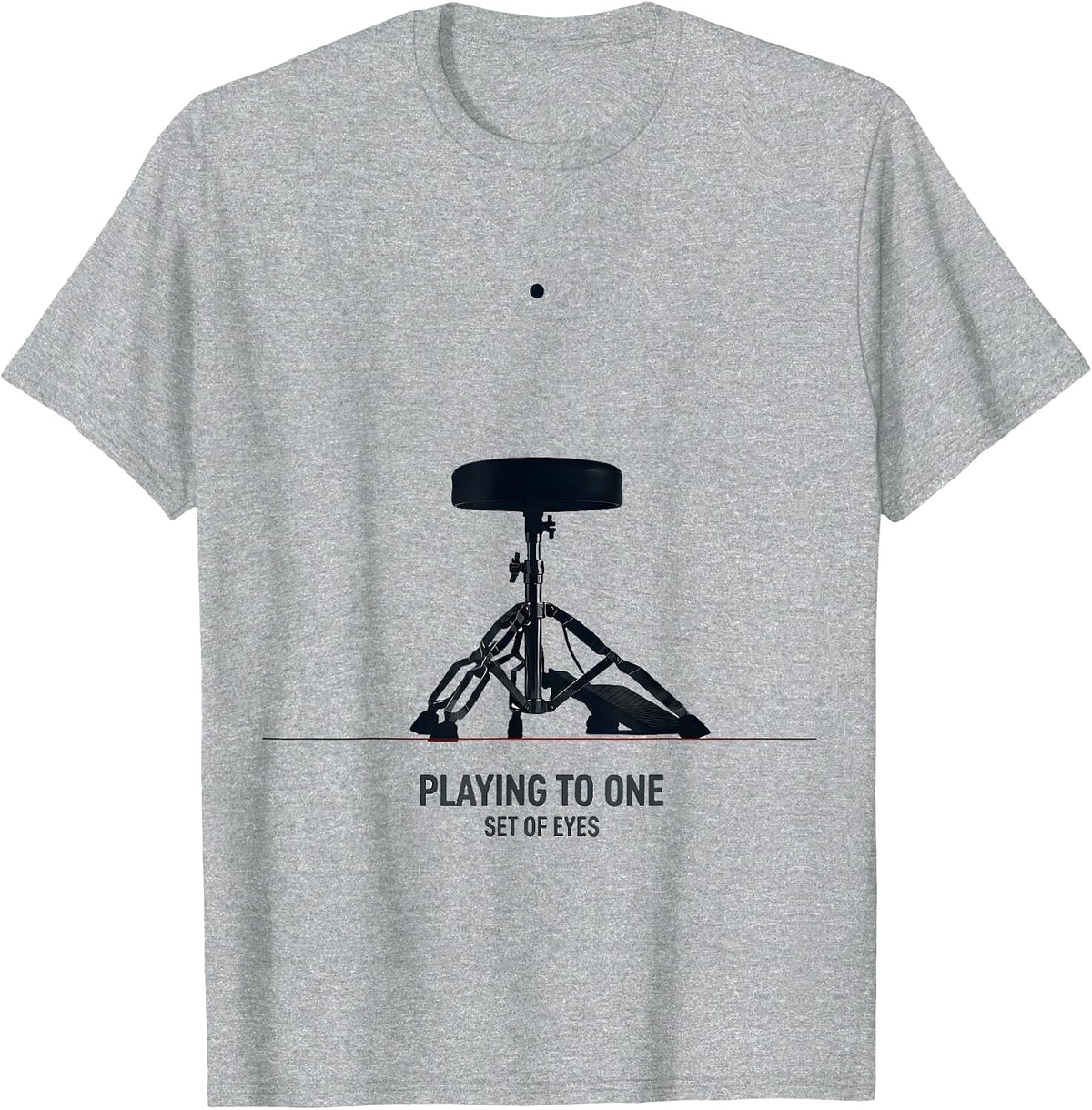 Men's Playing To One Set Of Eyes Minimalist Christian Drummer T-Shirt - Heather Grey