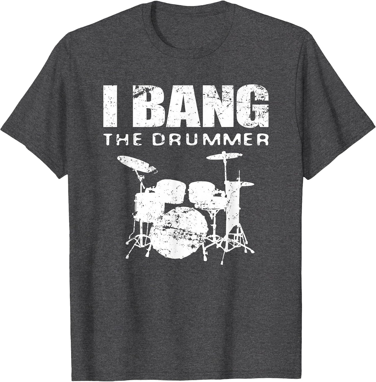 Drummer Wife Musician Girlfriend Funny Band T-Shirt - Dark Heather Grey