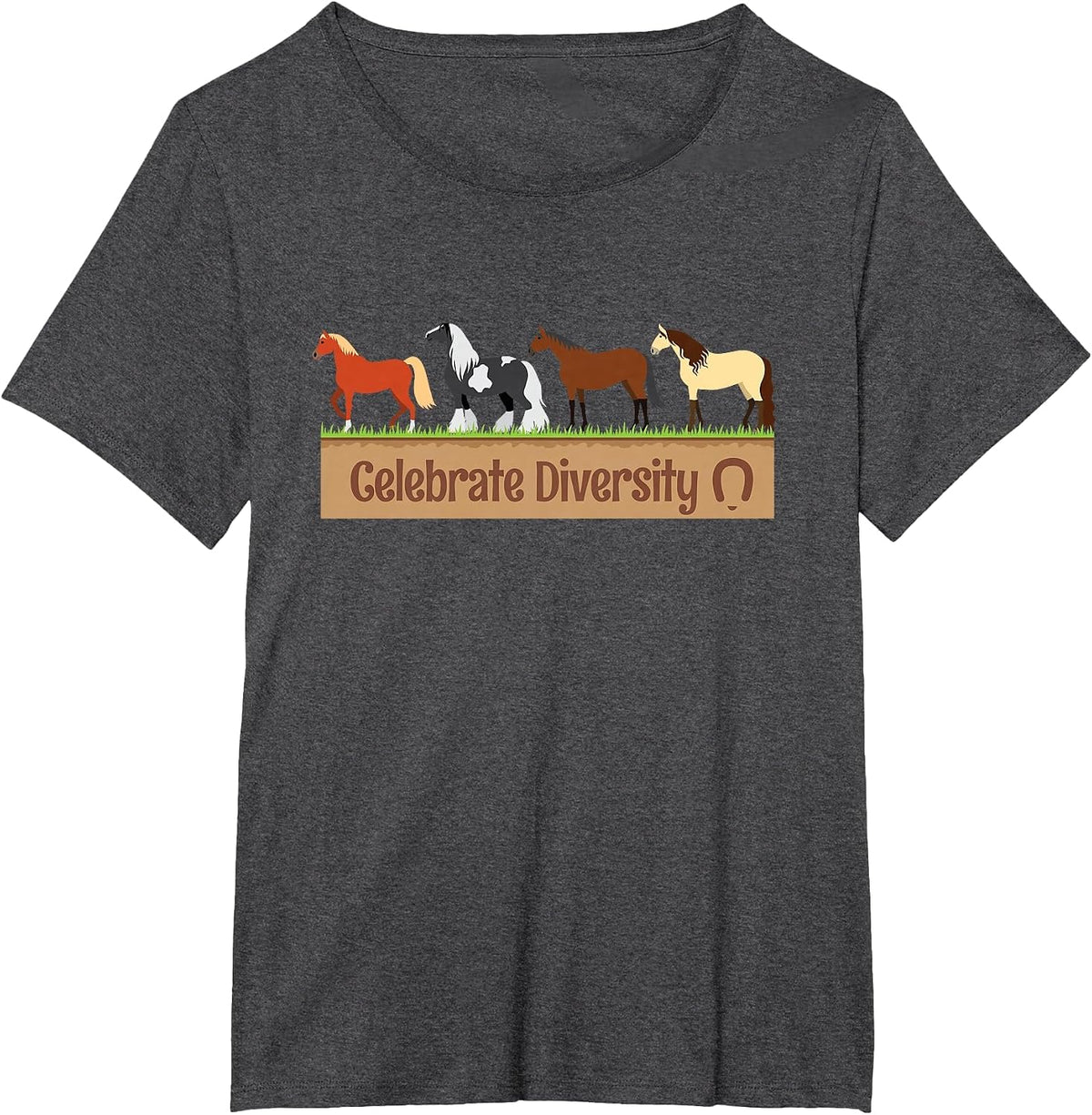 Celebrate Diversity Horse Breed Shirt Equestrian Types Horse T-Shirt - Dark Heather Grey