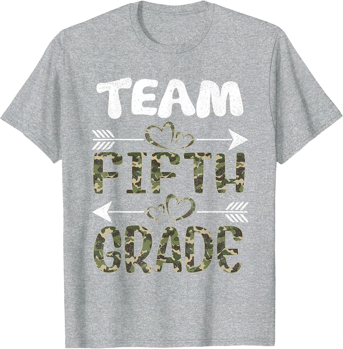 Team Fifth Grade Back to School 5th Grade Camo Teachers T-Shirt - Heather Grey