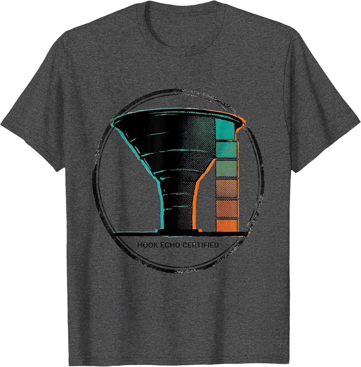 Hook Echo Certified Storm Chaser Tornado Enthusiast Humor T-Shirt - Dark Heather Grey