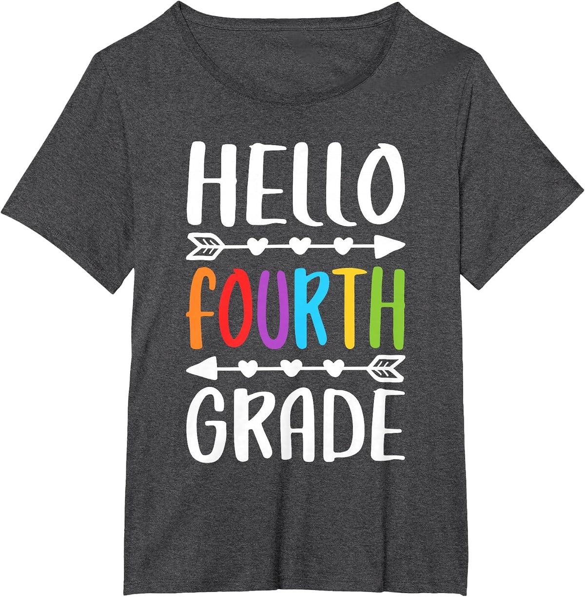 Hello Fourth Grade Shirt 4th Grade Boy Girl Student Teacher T-Shirt - Dark Heather Grey