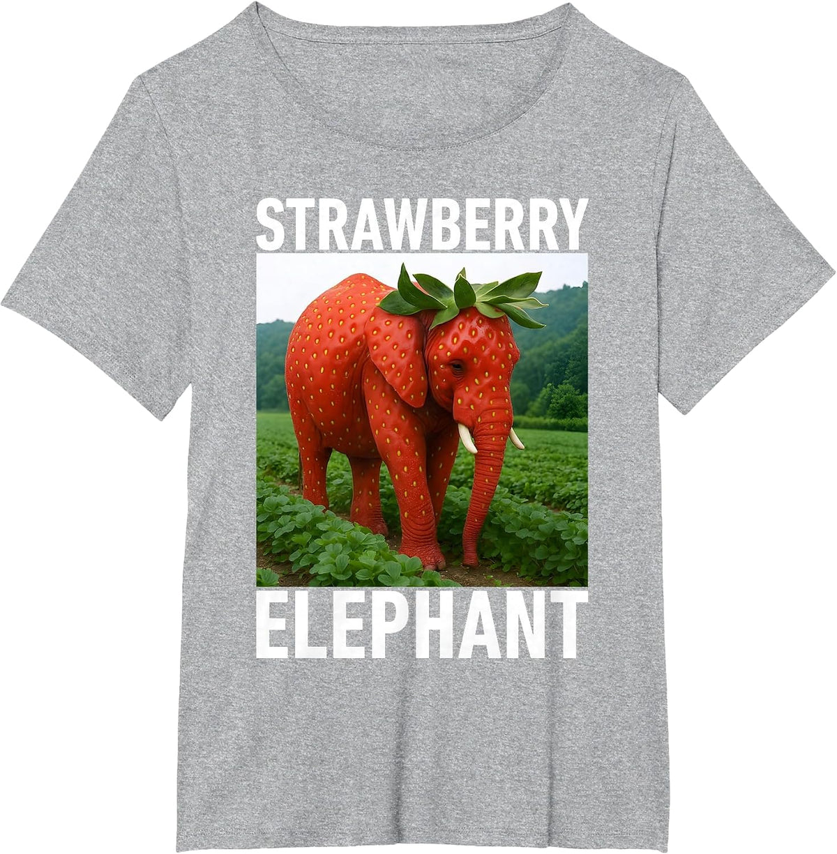 Strawberry Elephant Italian Brainrot Meme Tee Shirt for Kids T-Shirt - Heather Grey