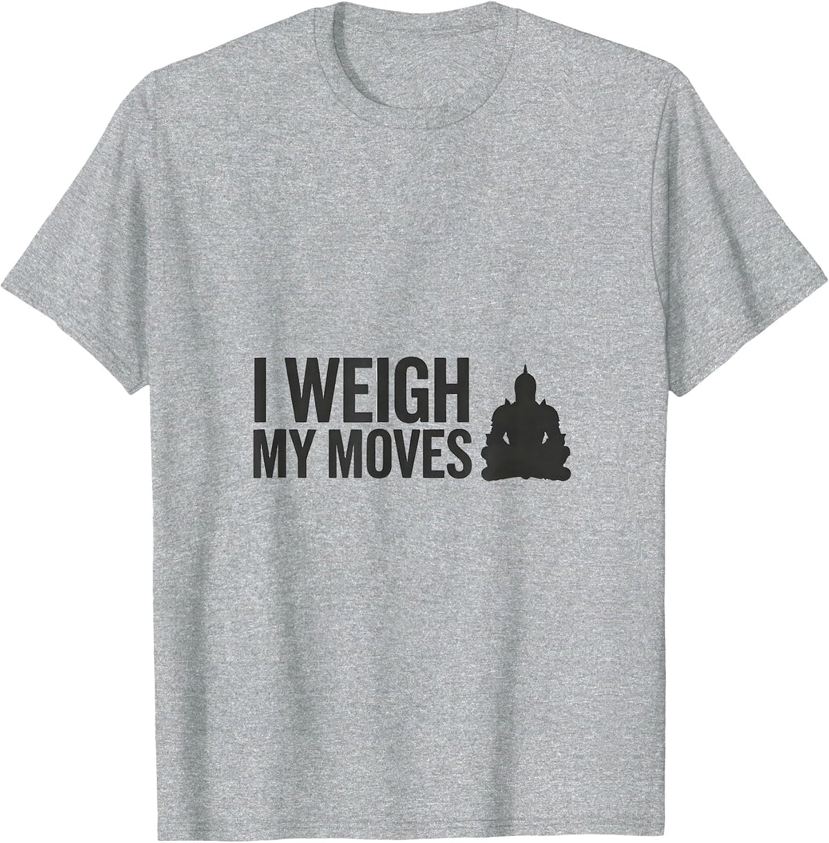 Men's I Weigh My Moves Funny Chess Player Humor Chess Club Gift T-Shirt - Heather Grey