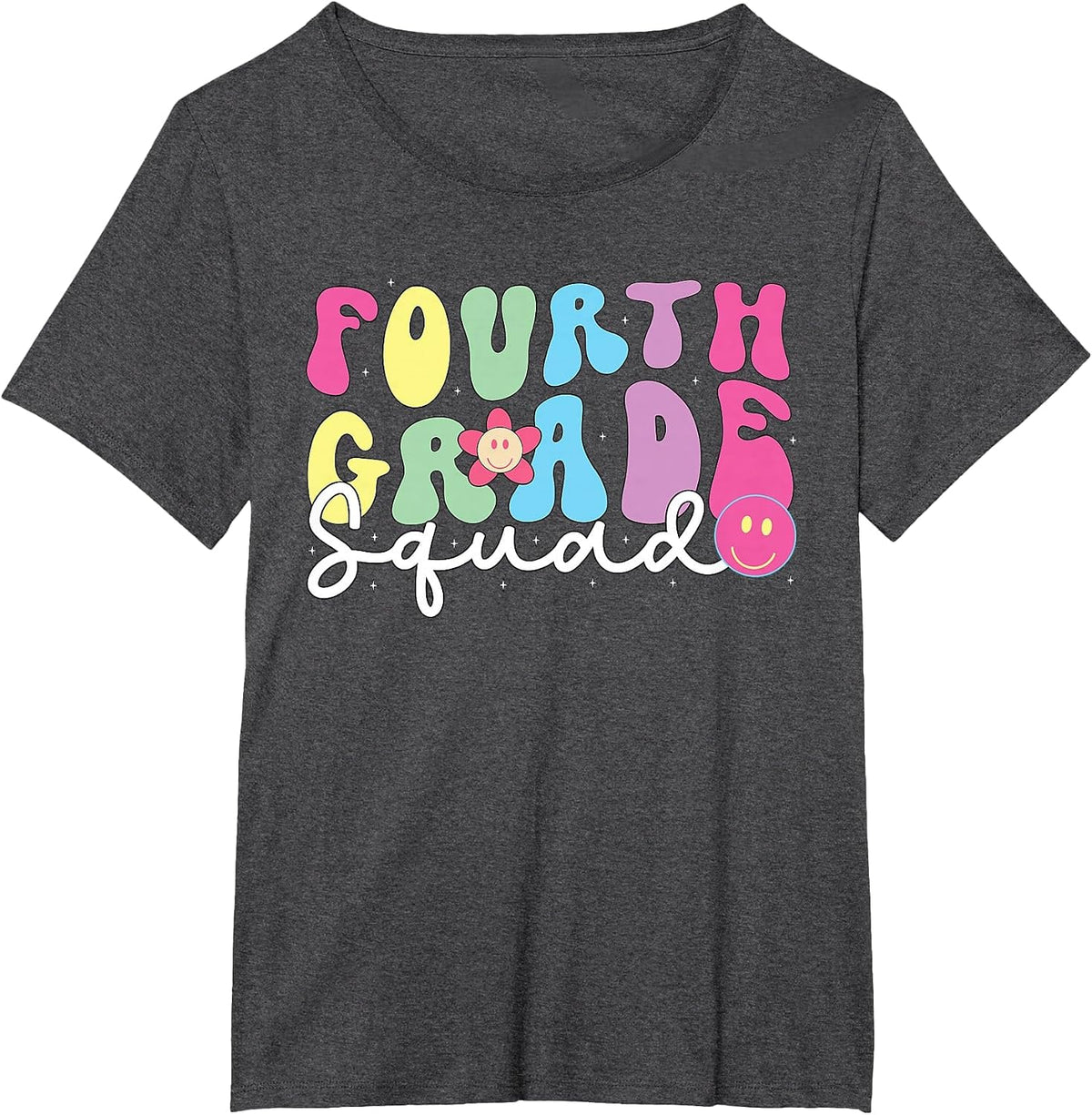 4th Grade Squad Fourth Teacher Student Team Back to School T-Shirt - Dark Heather Grey